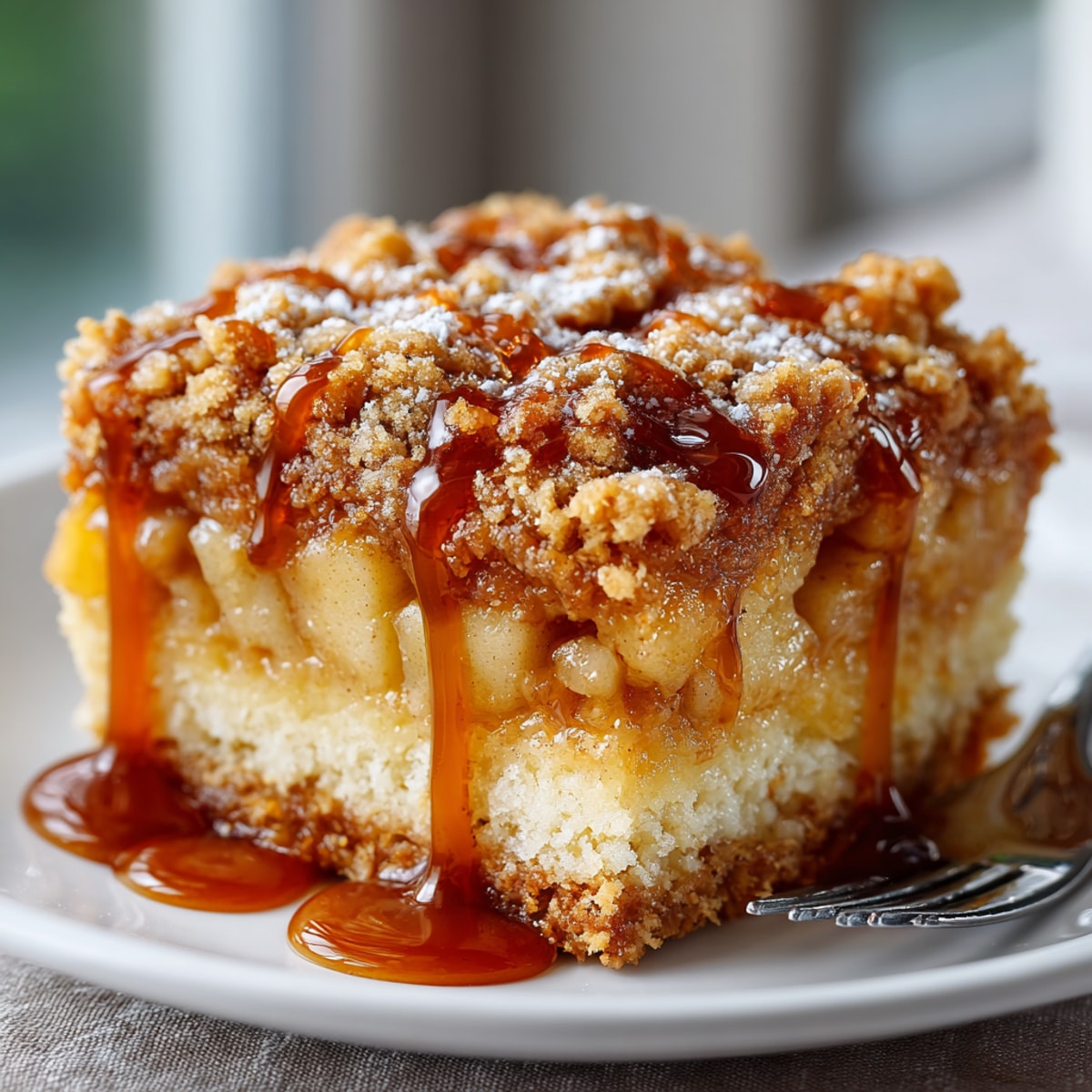 Beautiful squares of Chaos Apple Pie desserts ready to eat, perfect for any get-together.