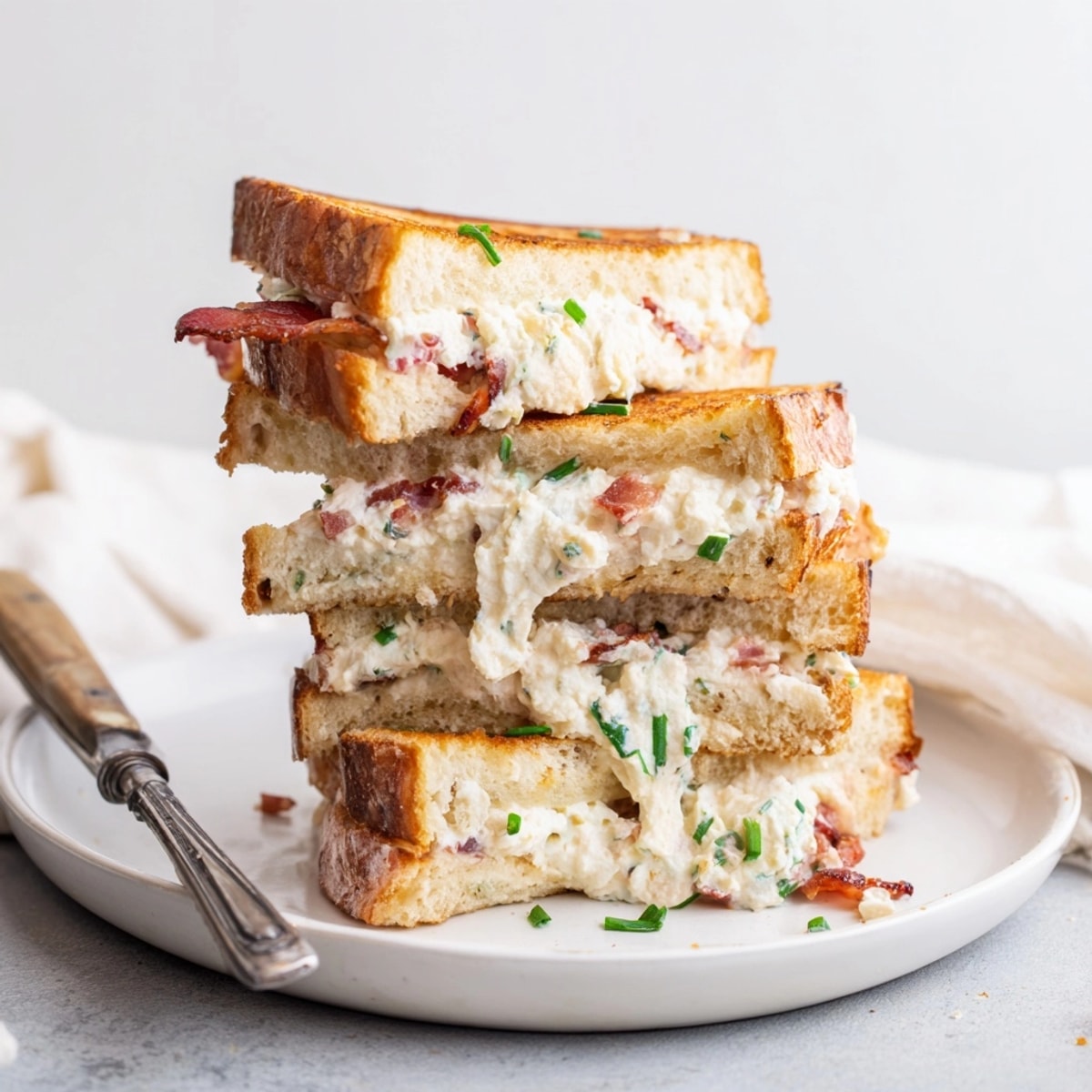 Easy Ricotta Bacon Breakfast Grilled Cheese recipe: Enjoy a flavorful, comforting, cheesy breakfast sandwich.