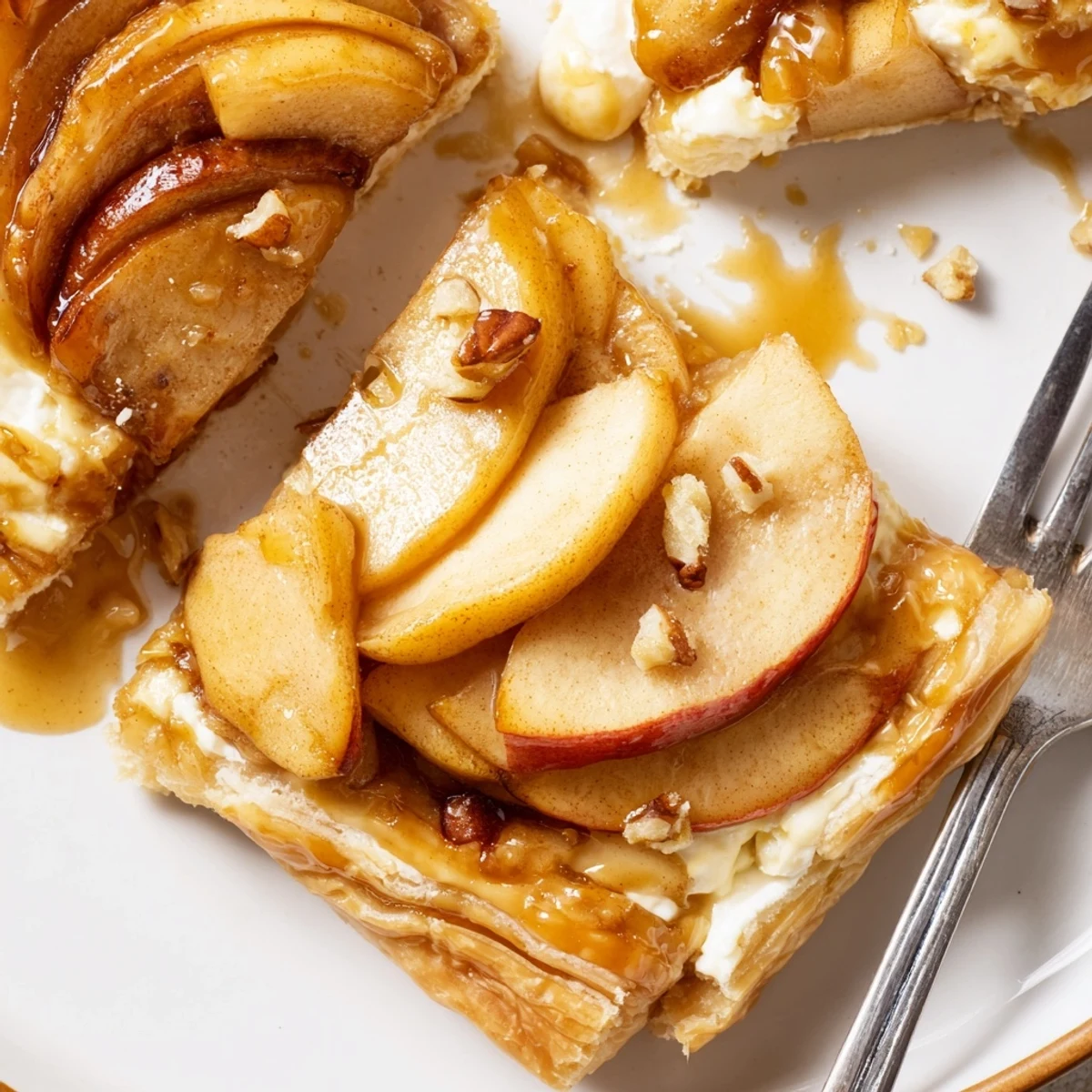 Golden puff pastry holds creamy Brie and caramelized apple slices in this tart.  