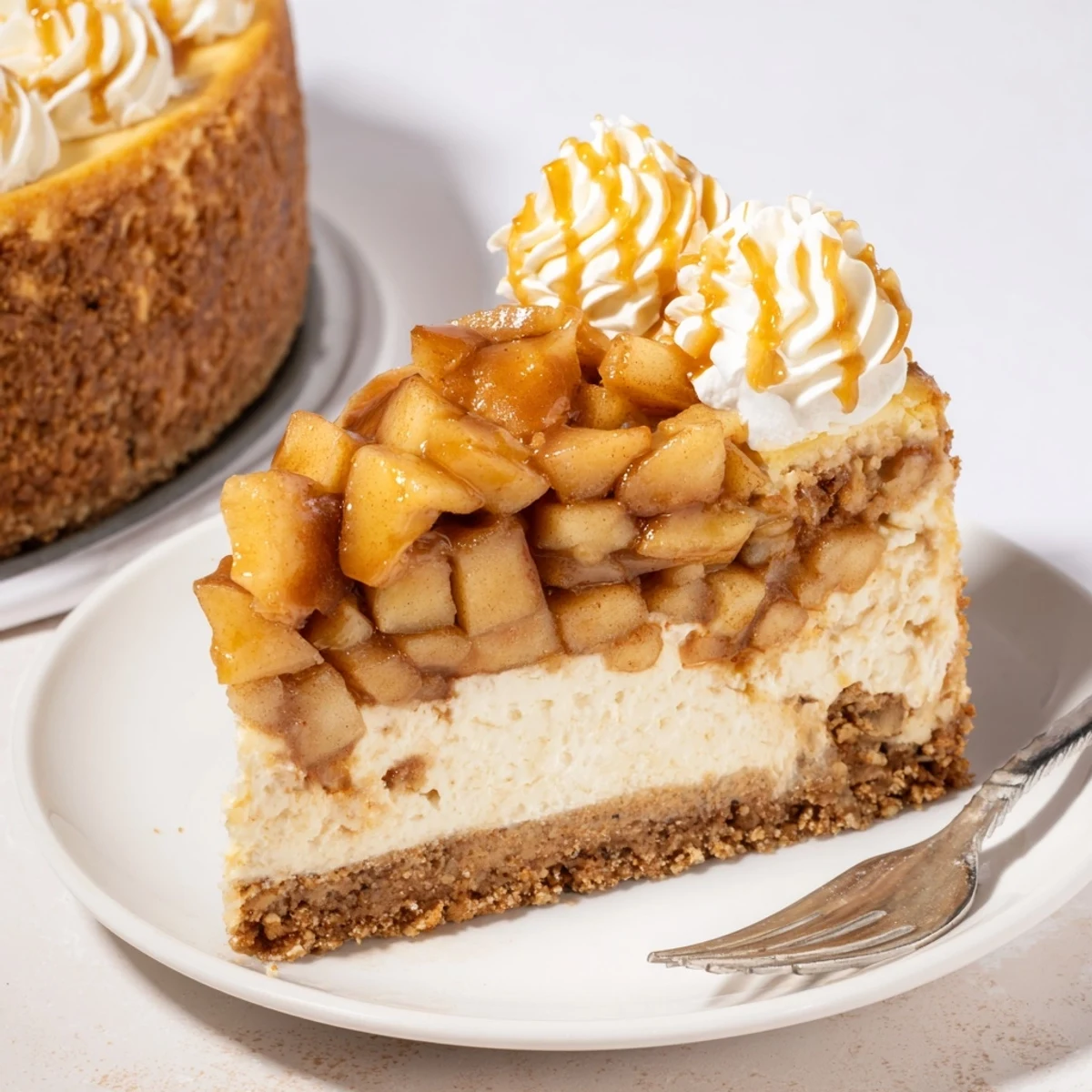 Cinnamon Apple Bourbon Cheesecake