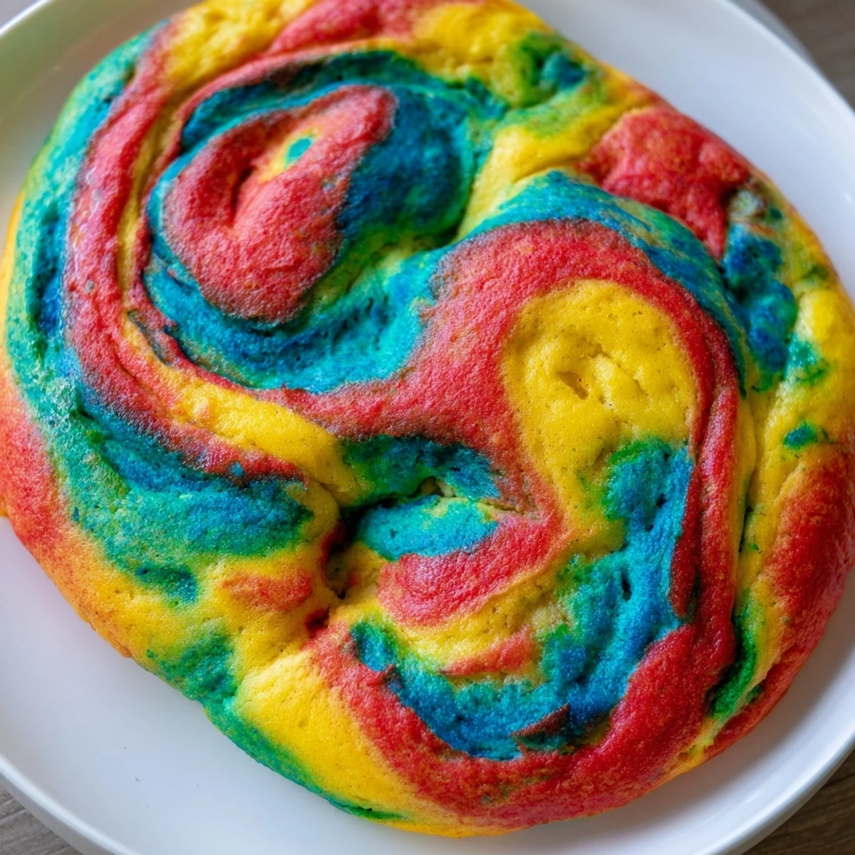 Vibrant rainbow cloud bread, perfect for a delightful brunch or party snack.  