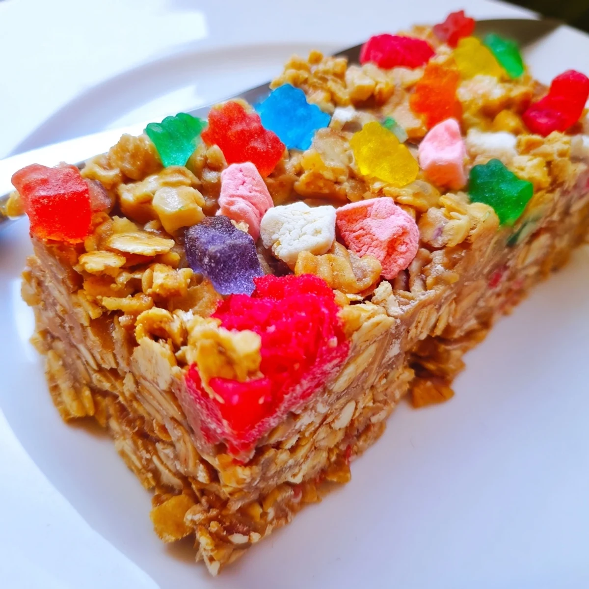 Delicious homemade gummies and crispy freeze-dried candies in a colorful snack bar.