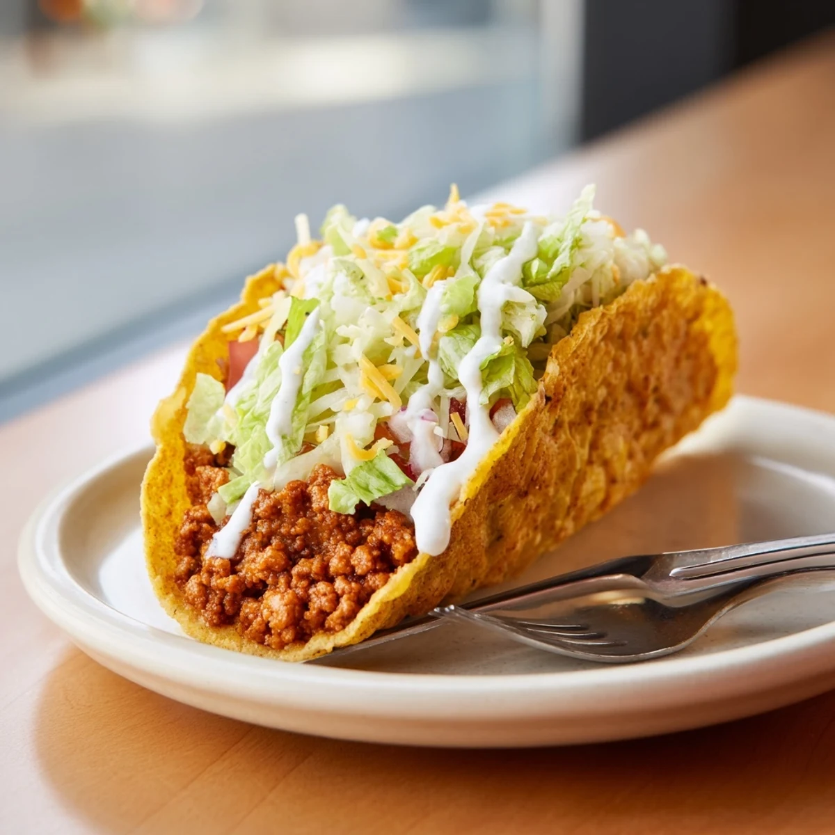 Warm, cheesy Gordita Crunch tacos, featuring seasoned beef, lettuce, and a creamy sauce wrapped in tortillas.