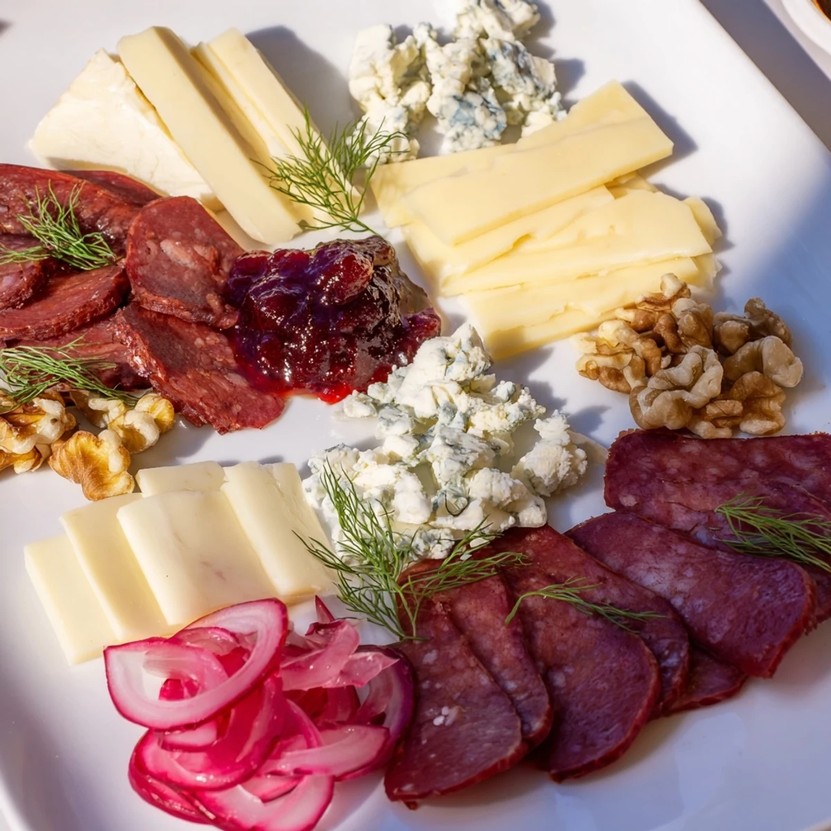 Visually stunning Reindeer Charcuterie Platter overflowing with smoked meats, cheeses, and festive garnishes.