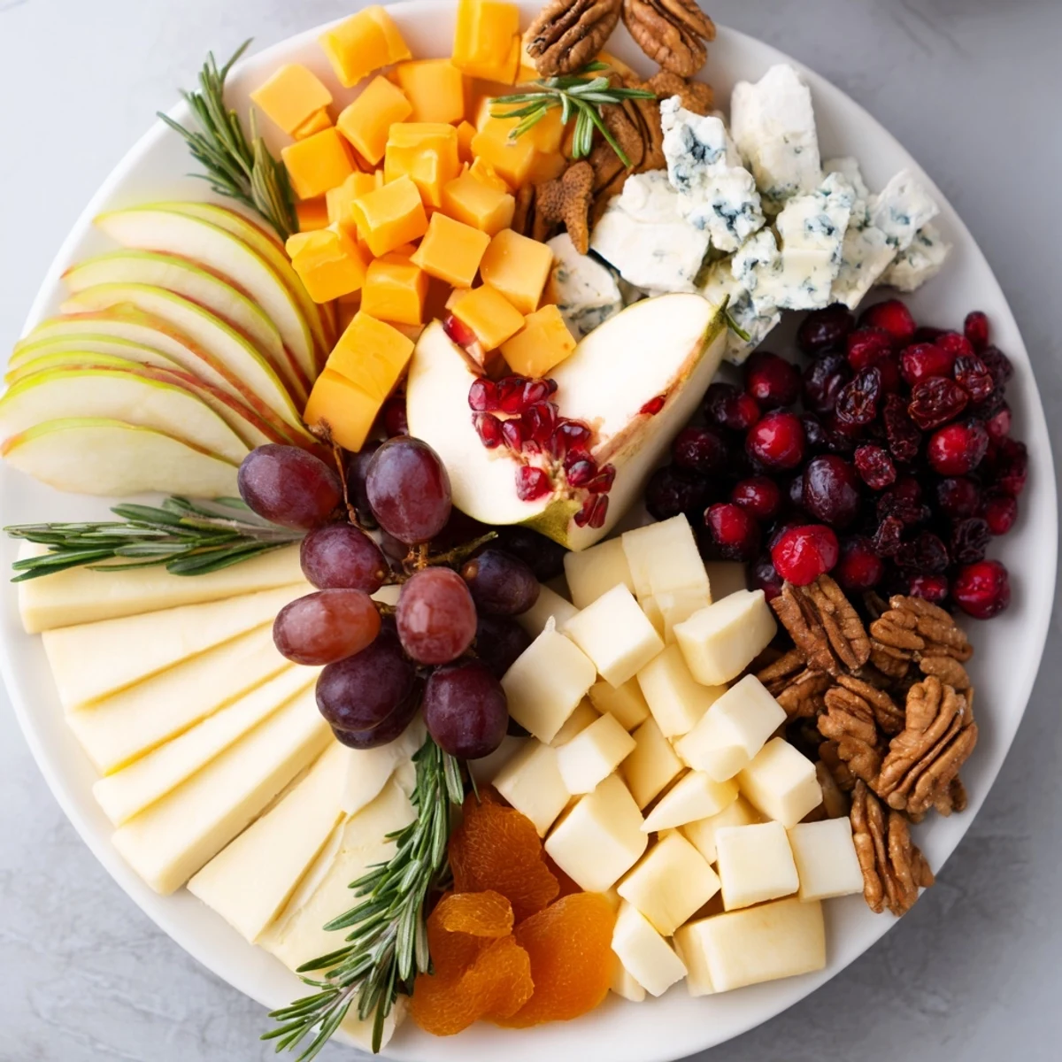 A beautiful Winter Wonderland Snack Board, presenting a diverse selection of sweet and savory holiday treats.