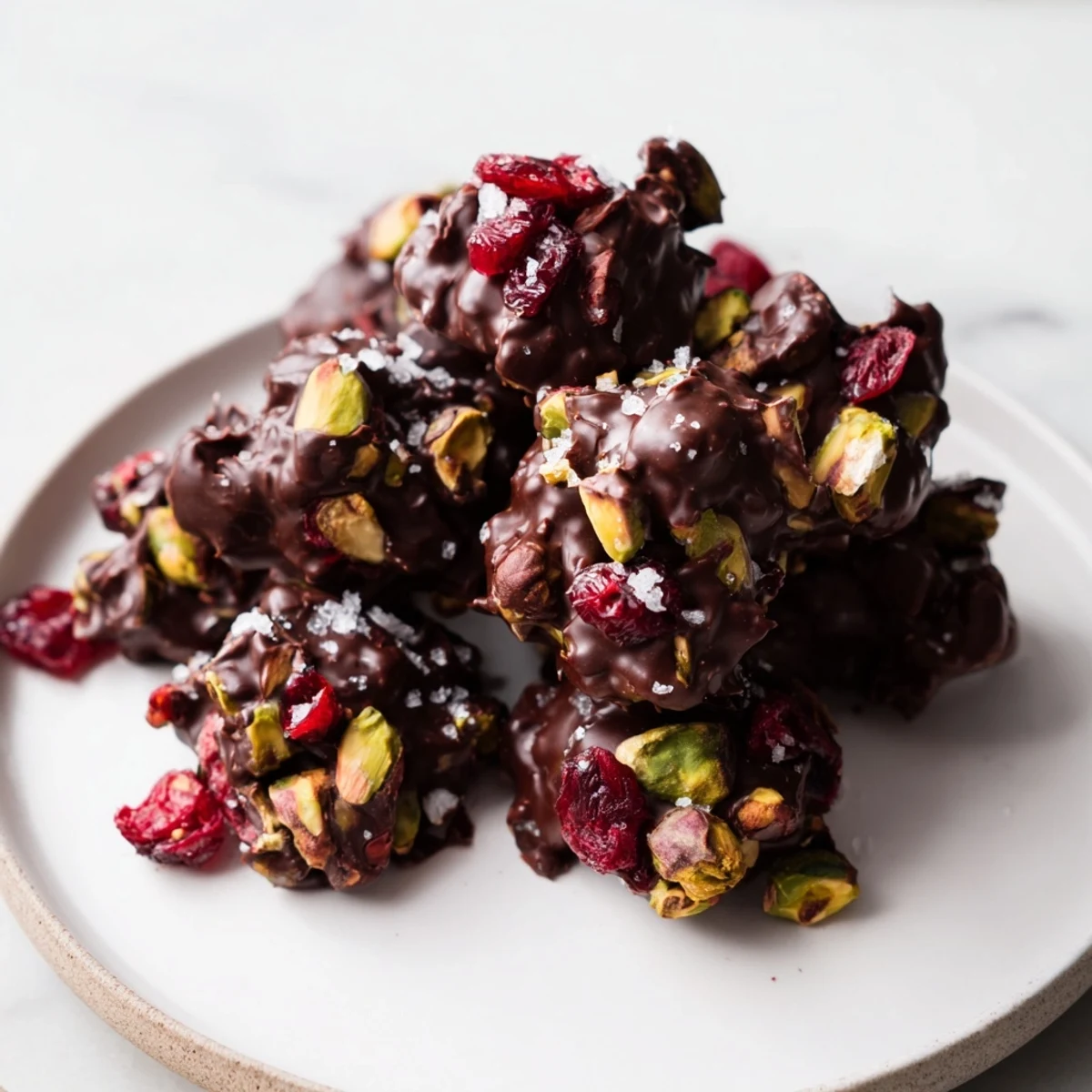 These beautiful clusters, made with pistachios and dried cranberries, are a perfect, easy gourmet snack.