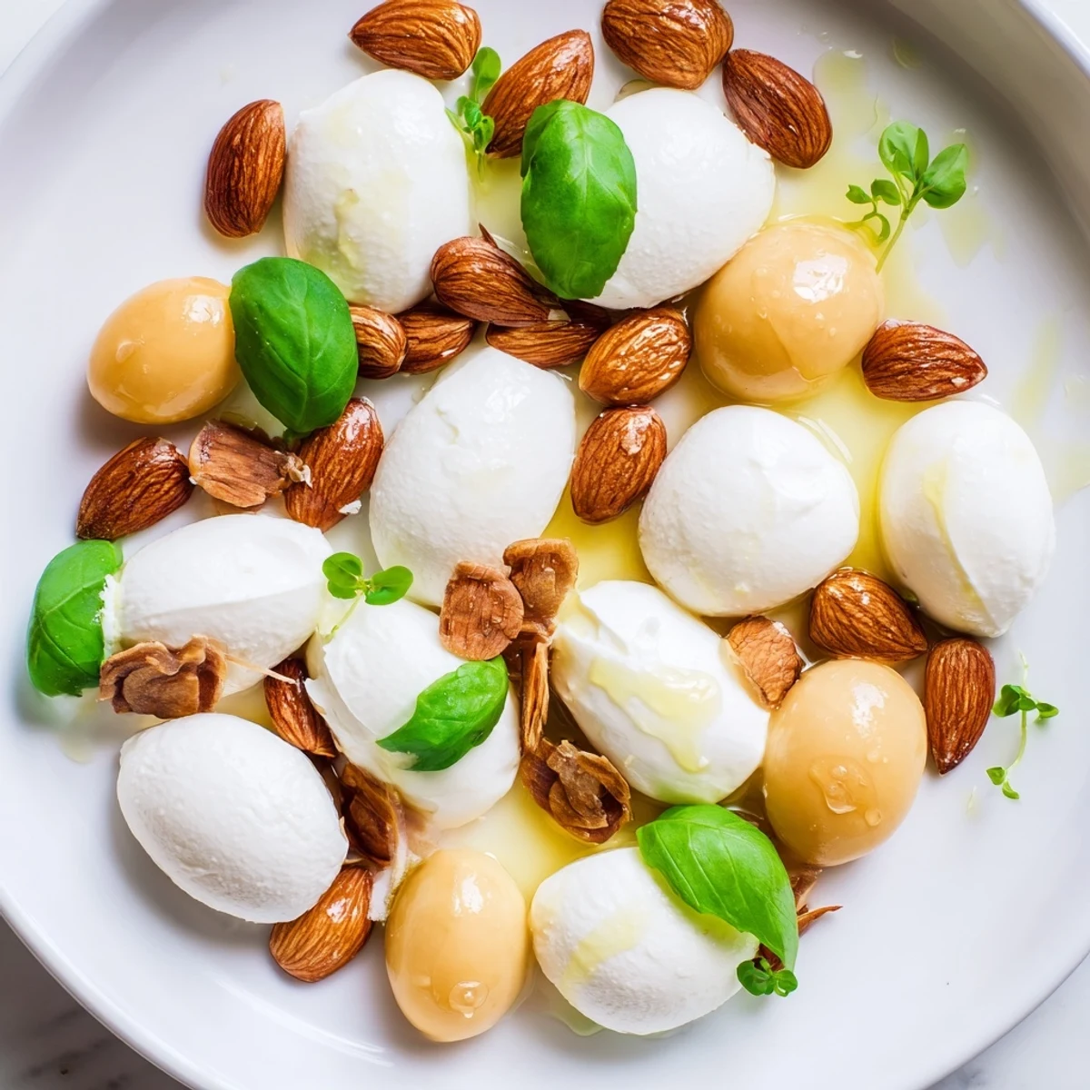 Taste buds tingle at the idea of The Polished Pebble; a gathering of cheeses and almonds, ready to serve!