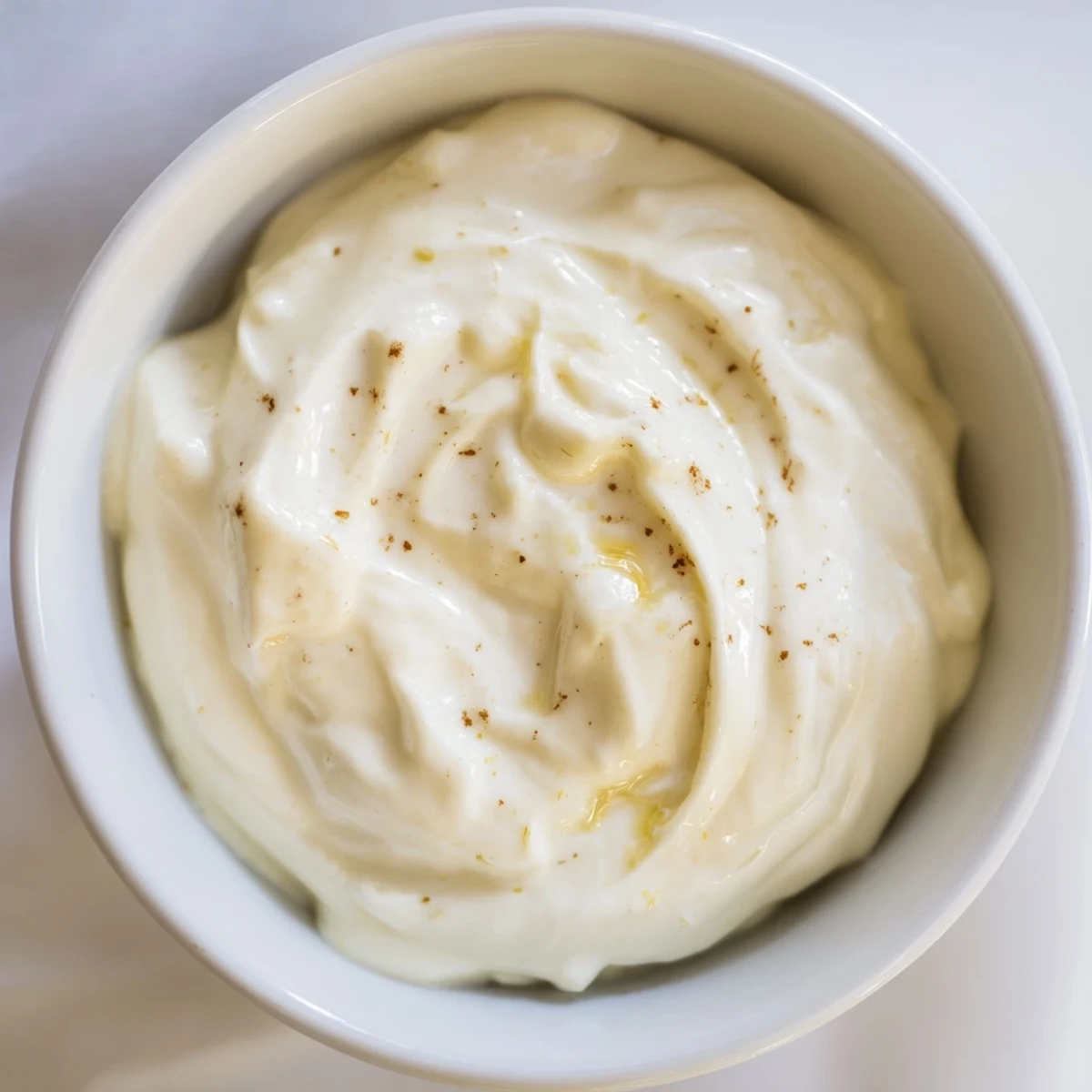 A bowl of refreshing Greek Yogurt Fruit Dip, served chilled with colorful apple slices and grapes.