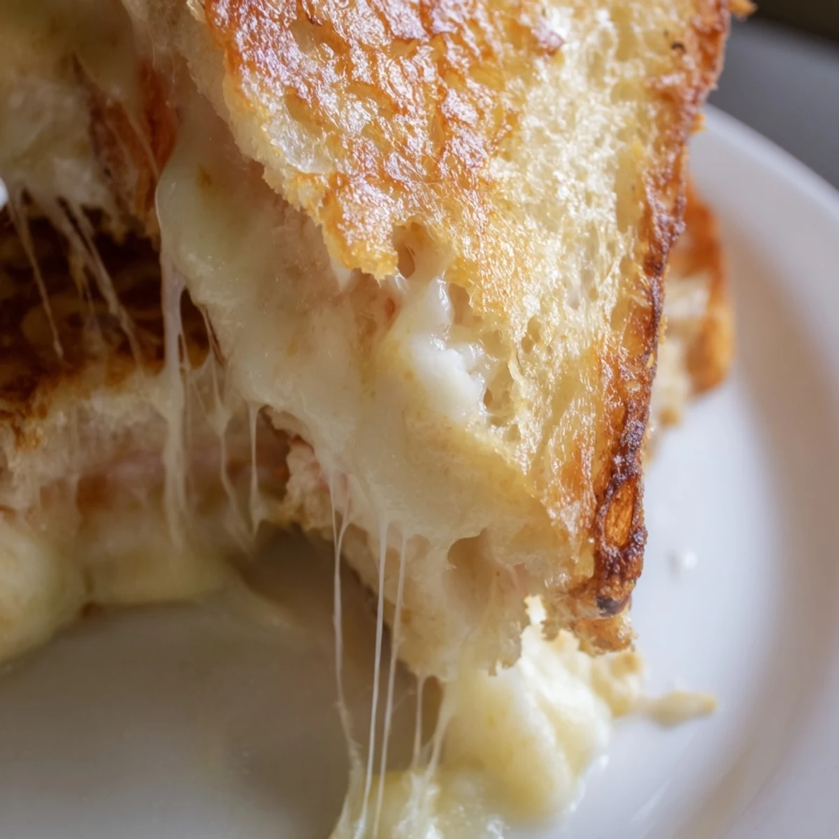 Crispy golden sourdough slices stuffed with melted cheddar, provolone, and mozzarella, served hot for the ultimate comfort food experience.  