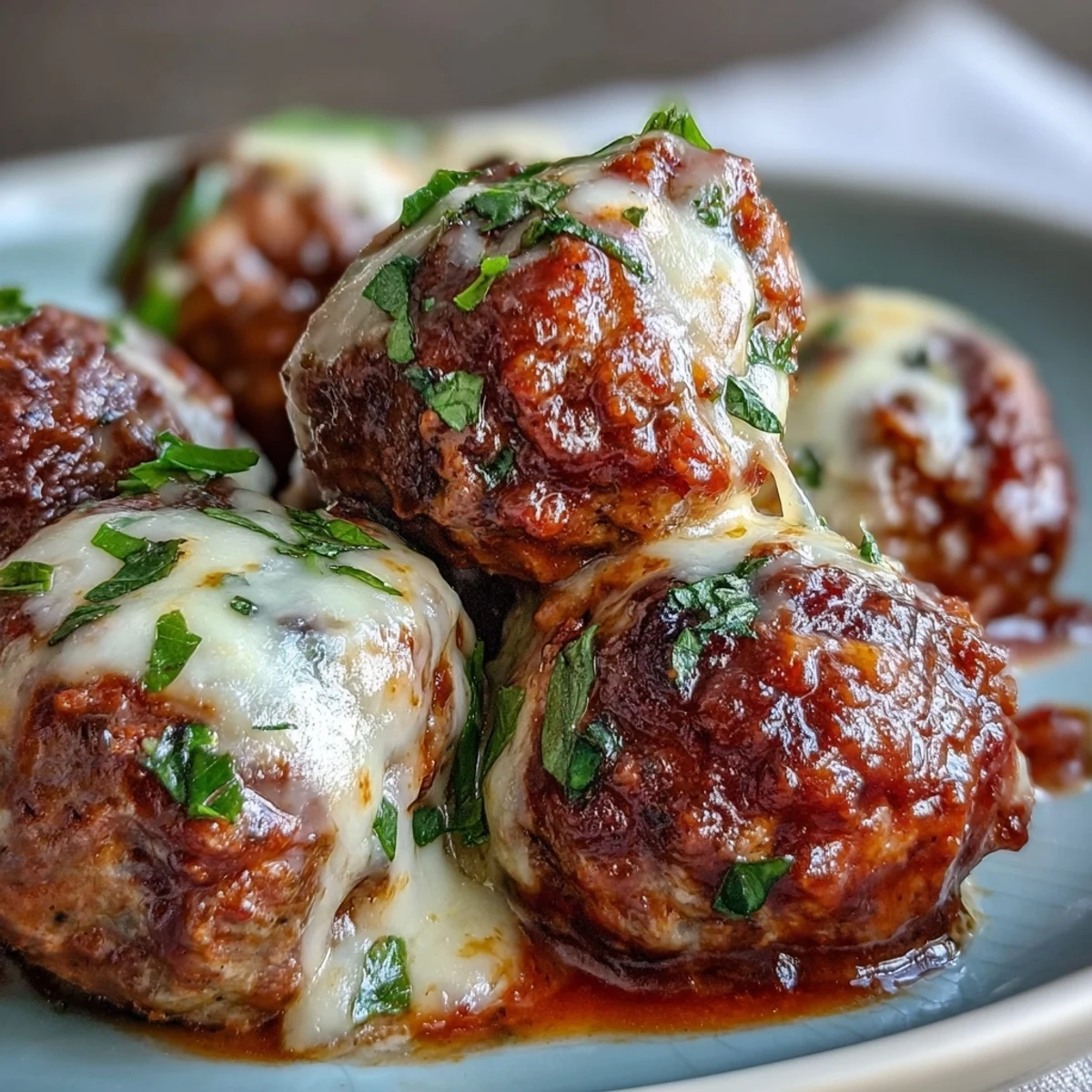 Cheesy, garlicky meatballs with marinara, nestled in rich sauce, perfect for dinner.