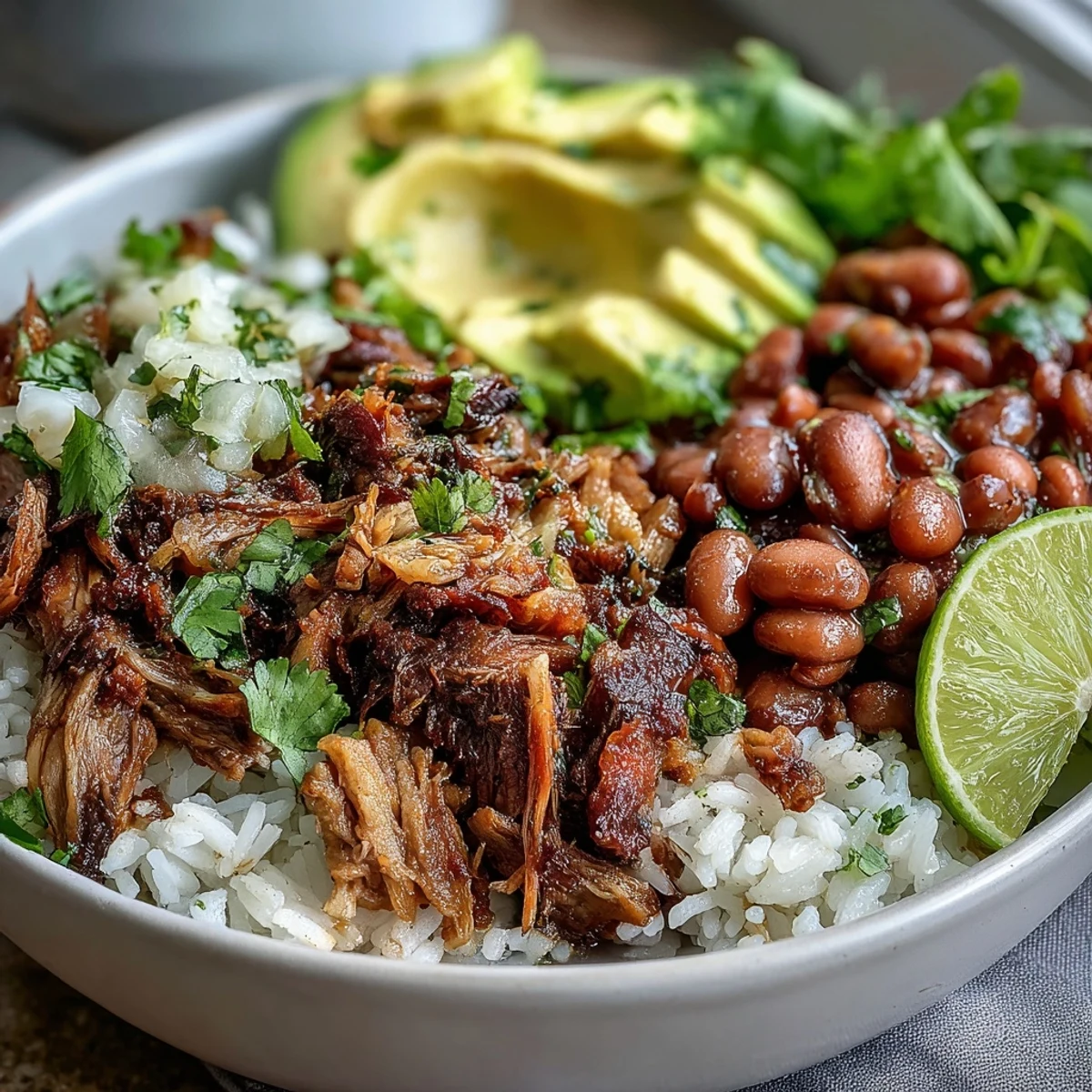 A lime wedge sits ready to squeeze over this satisfying gluten-free Mexican meal.