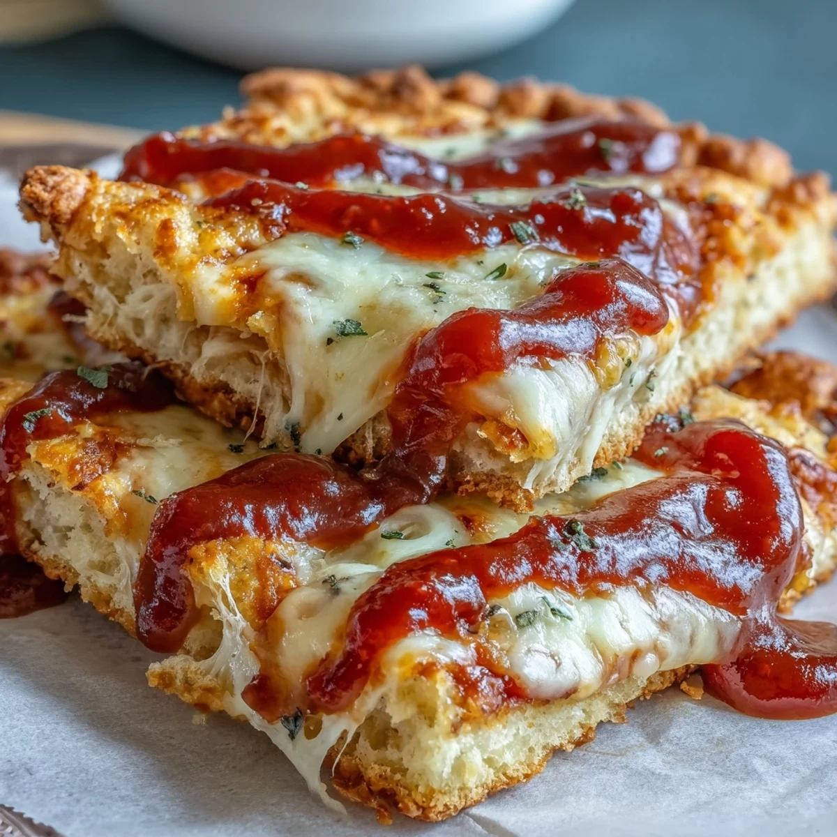 Freshly baked High Protein Pizza Hot Pockets sit on a plate next to a vibrant green salad, perfect for a balanced lunch.