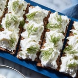 Cool ocean-themed The Stormy Sea appetizer, goat cheese whitecaps cresting dark, wavy crackers elegantly.