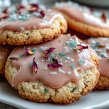 Delicate lemon cookies topped with soft pastel glaze for a cheerful dessert.