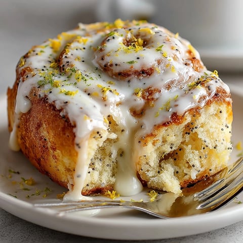 Freshly baked lemon rolls with gooey centers and tangy lemon icing drizzled on top