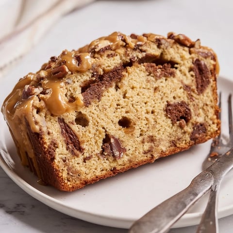 Indulge in the Caramel Pecan Cookie Dough Loaf, featuring rich caramel and crunchy nuts.  