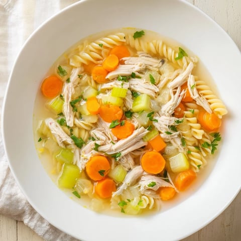 Golden, steaming Crockpot Chicken Noodle Soup overflowing in a comforting, warm bowl for dinner.