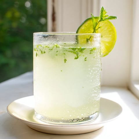 Bright green Mint Lime Agua Fresca in a pitcher, refreshing on a sunny afternoon.