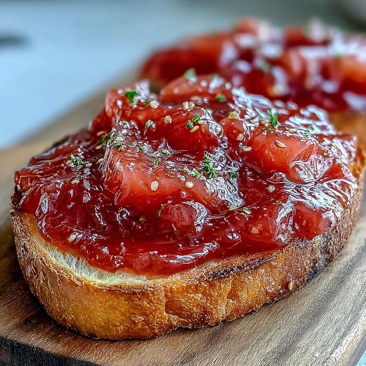 Thick guava preserves in a sterilized glass jar with a spoon, showing its glossy, vibrant pink texture.