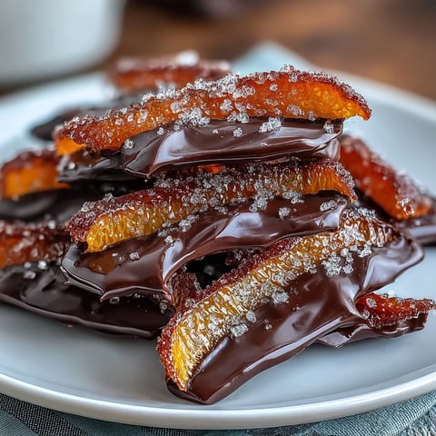1. Candied orange peel strips delicately dipped in rich dark chocolate, offering a perfect balance of zesty citrus and deep cocoa flavor.  