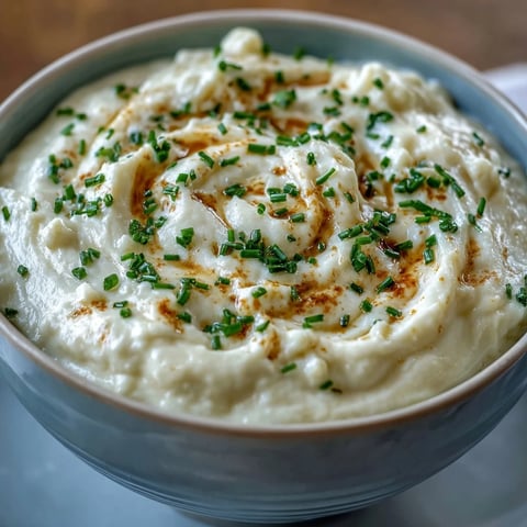 Creamy Onion and Cauliflower Soup in a white bowl, garnished with fresh chives and a swirl of cream.