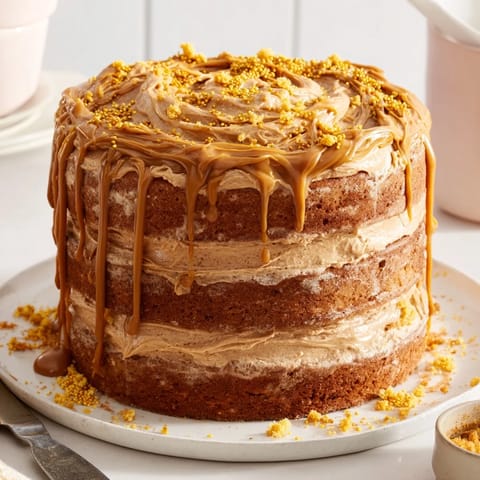 Messy Butterbeer Birthday Cake