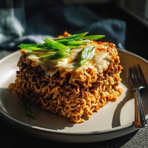Spicy Ramen Lasagna Fusion