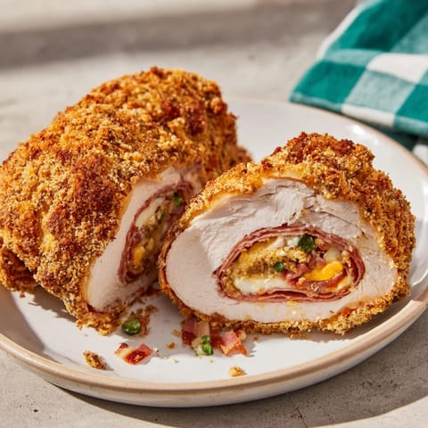 Freshly fried Crispy Chicken Greggs Egg Rolls, offering delicious savory flavors from a fusion recipe.