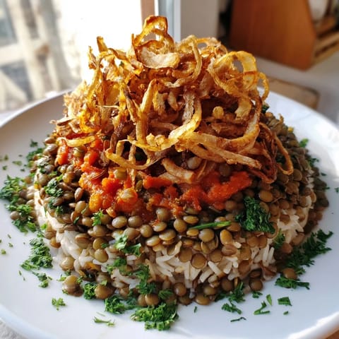 Egyptian Koshari Layered Dish