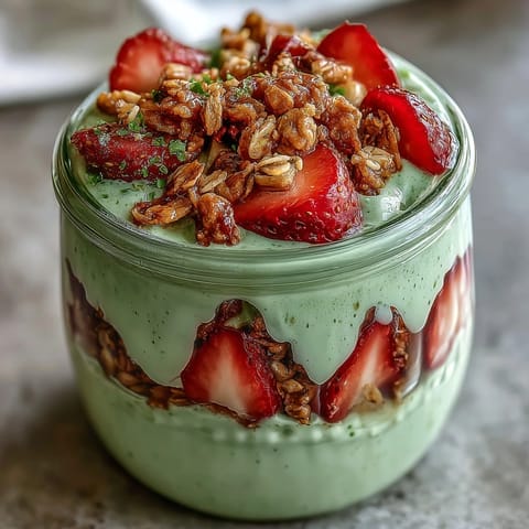 Strawberry Matcha Yogurt Parfait
