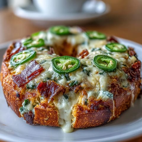 A golden batch of chewy Jalapeño Cheddar Protein Bagels topped with bubbling melted cheese and fresh jalapeño slices.
