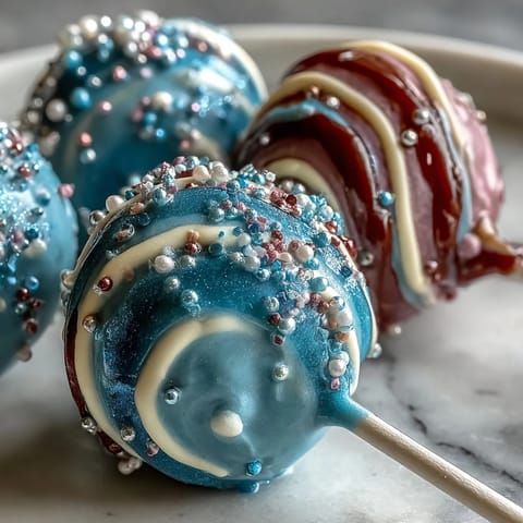Pisces-Themed Galaxy Cake Pops shimmer with edible glitter and dreamy colors for a magical dessert.