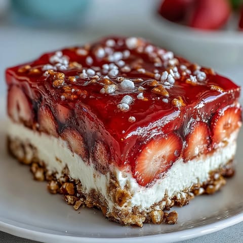 Memorial Day Strawberry Pretzel Salad