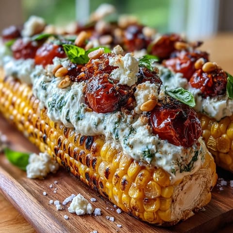 Vibrant roasted corn and tomato butter board bursting with fresh herbs and flaky salt.