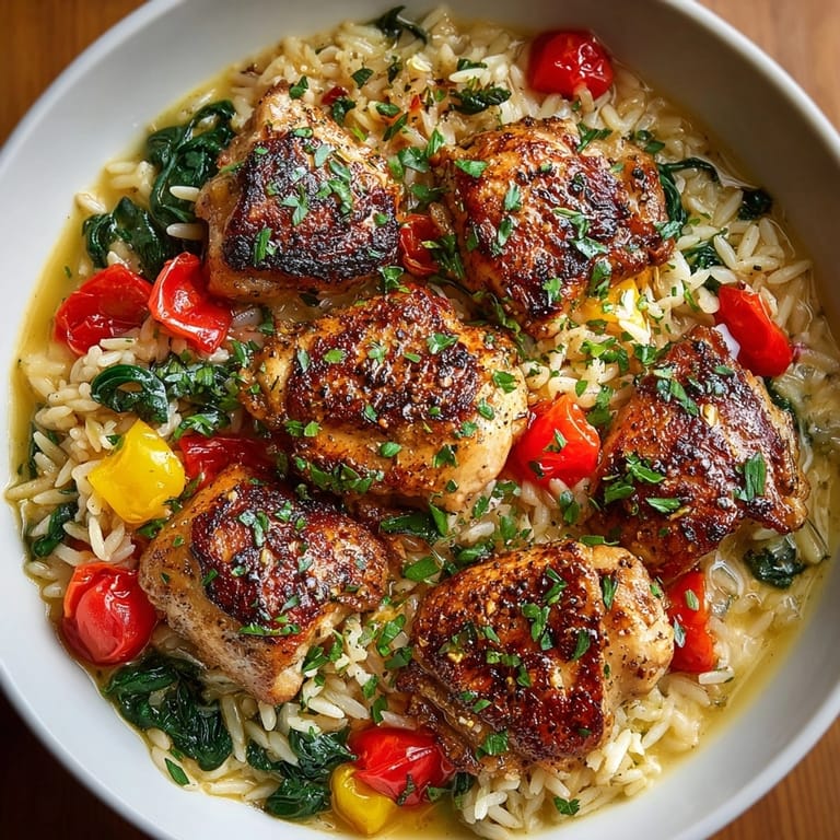 A flavorful One-Pot Cherry Chicken Dinner with vibrant red cherries and perfectly cooked chicken thighs.