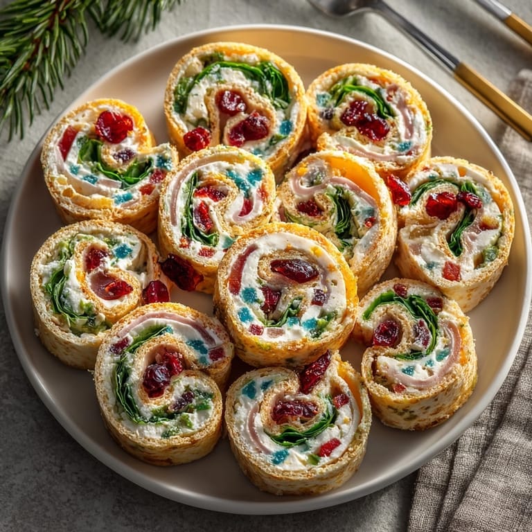 Sliced Holiday Party Pinwheel Wraps with Cranberry, perfect for a holiday appetizer spread, ready to serve!