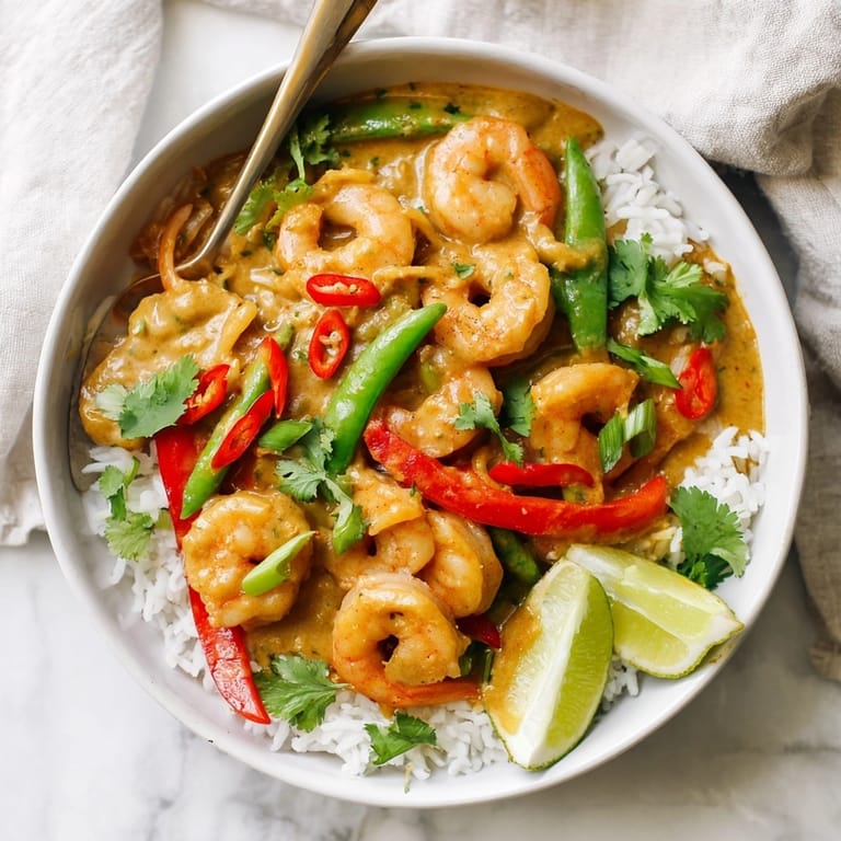 Making easy Shrimp Coconut Curry Bowls: vibrant Thai-inspired flavors in every colorful bite.