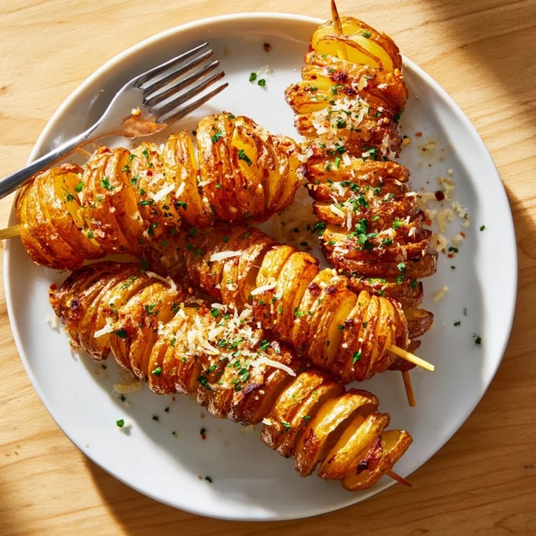 Seasoned spiral potatoes, perfectly air-fried for a crunchy and flavorful snack.