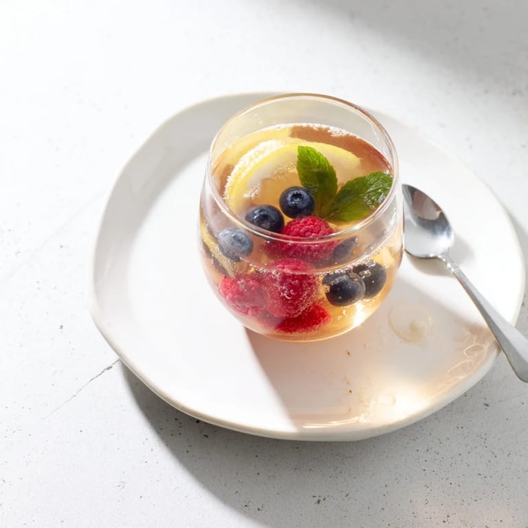 Healthy, naturally fermented kombucha-style mocktails served chilled over ice with garnishes.