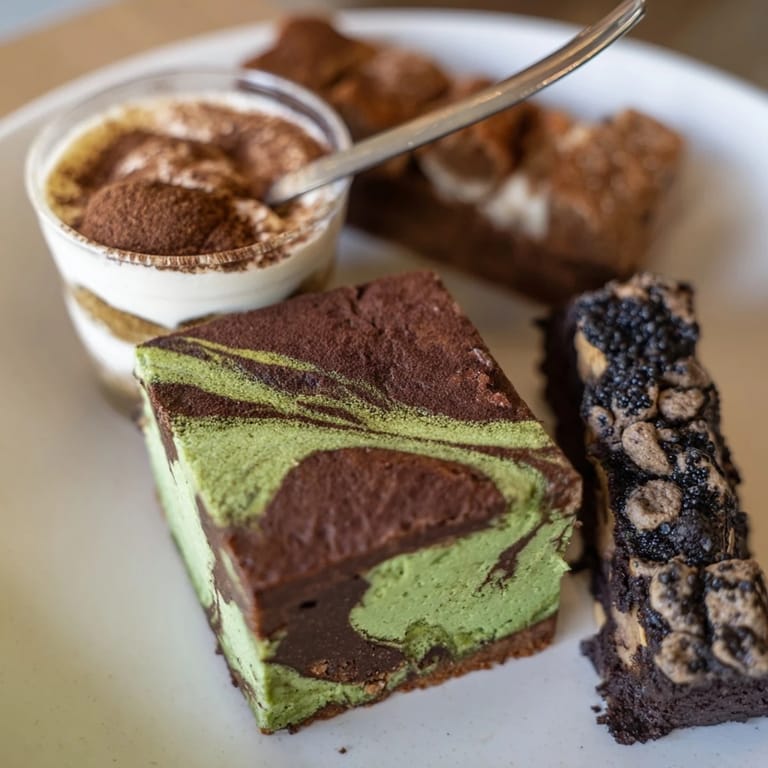 Decadent black sesame cheesecake bars resting on a crunchy chocolate crust, irresistible treat.