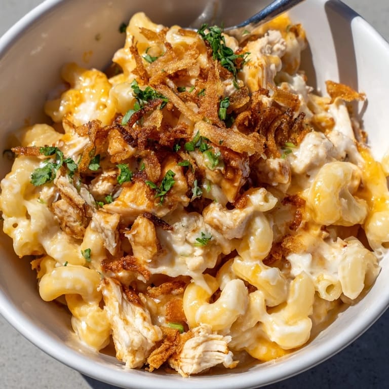 Savory One-Pot Honey BBQ Chicken Mac and Cheese, perfect for cozy family dinners.  