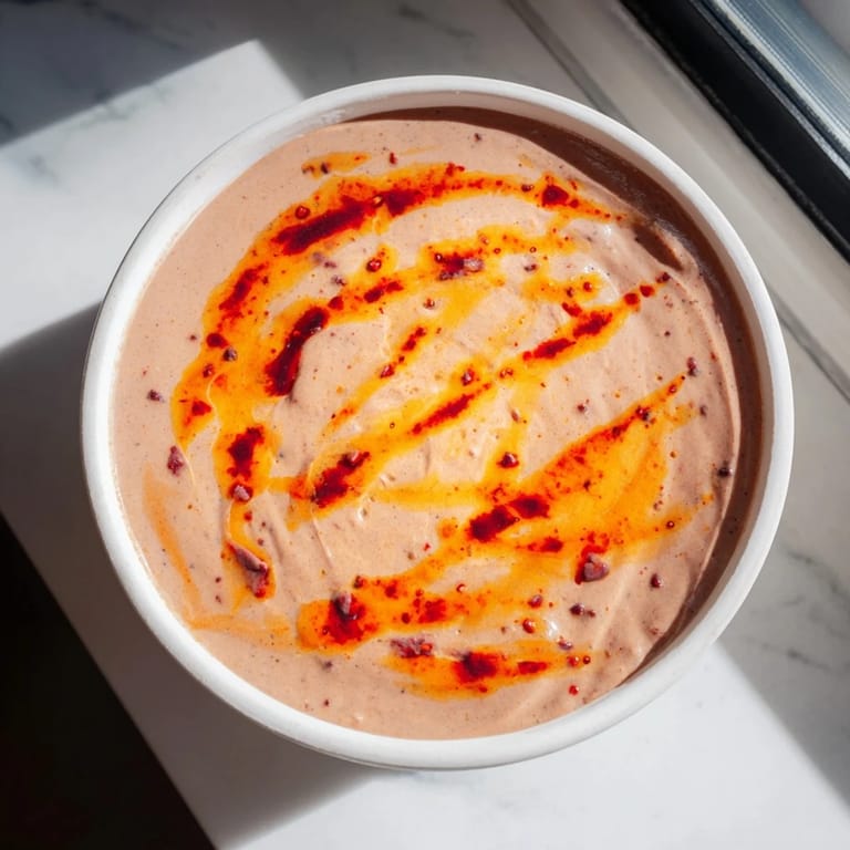 Vibrant Spicy Black Bean Dip ready, with visible flecks of chilies; ideal alongside fresh vegetables for dipping.