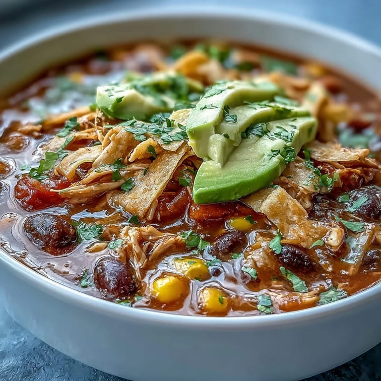 Comforting Instant Pot Chicken Tortilla Soup, perfectly seasoned and ready for toppings.