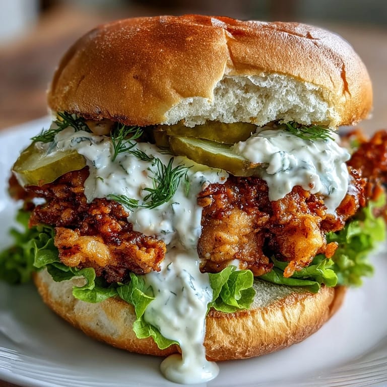 Steam rises from the juicy, spicy chicken patty nestled in a buttery brioche bun, with vibrant lettuce and pickles peeking out.