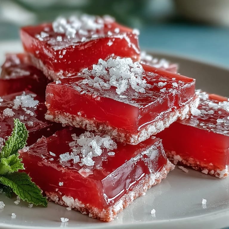 A glossy slice of homemade Guava Cheese showing off its vibrant pink hue and soft, fudge-like texture.