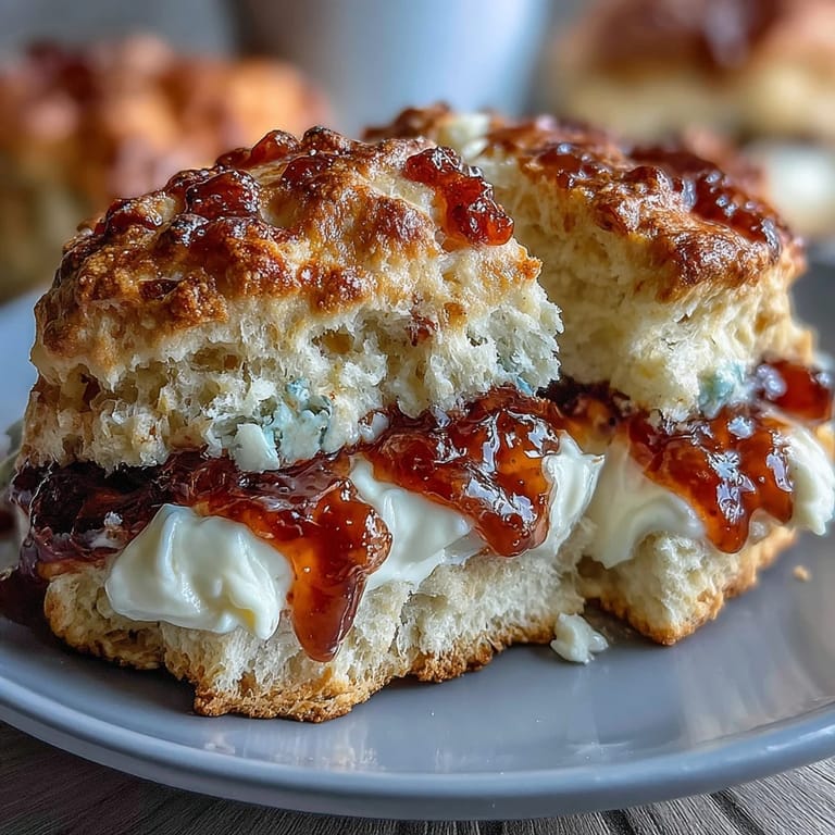 Classic British scones with clotted cream and jam, perfect for a light spring tea gathering.