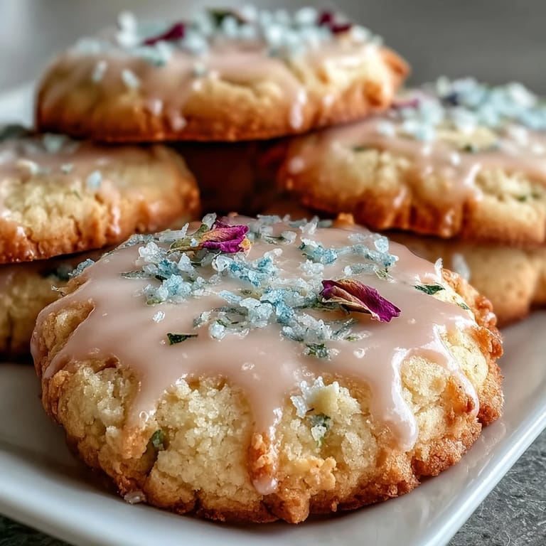 Tender lemon cookies glazed in pastel hues, ideal for spring gatherings.