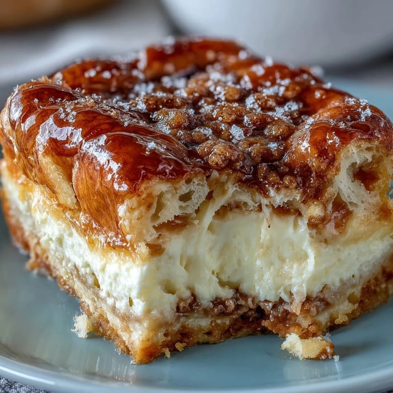 Cheesecake bars with a buttery crescent crust, smooth vanilla filling, and a warm cinnamon-sugar topping, perfect for festive gatherings.