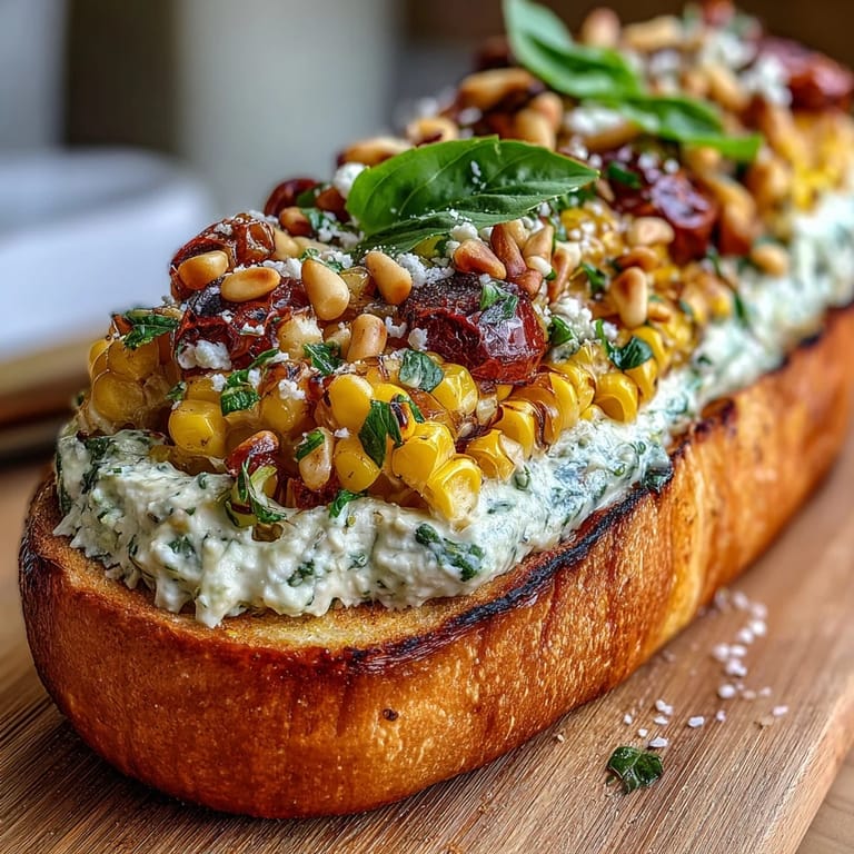Colorful appetizer butter board with herbed butter, fresh corn, and crunchy toasted seeds.