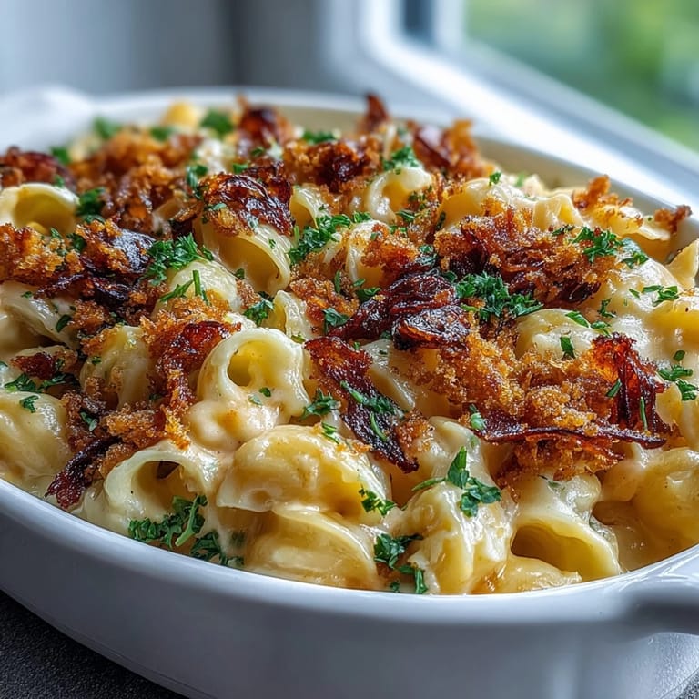 Hearty Chili Crisp Pumpkin Mac and Cheese, showcasing a swirl of spicy chili oil.